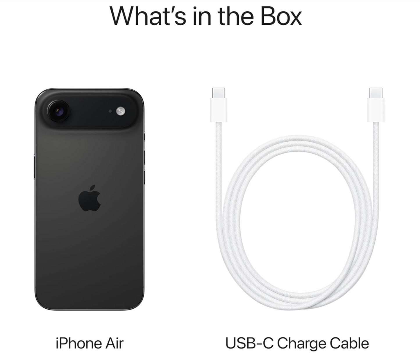 Apple iPhone Air 256GB: O iPhone mais fino de sempre, ecrã de 6,5 polegadas com ProMotion até 120Hz, poderoso chip A19 Pro, câmara frontal centralizada, bateria para todo o dia; Preto Espacial