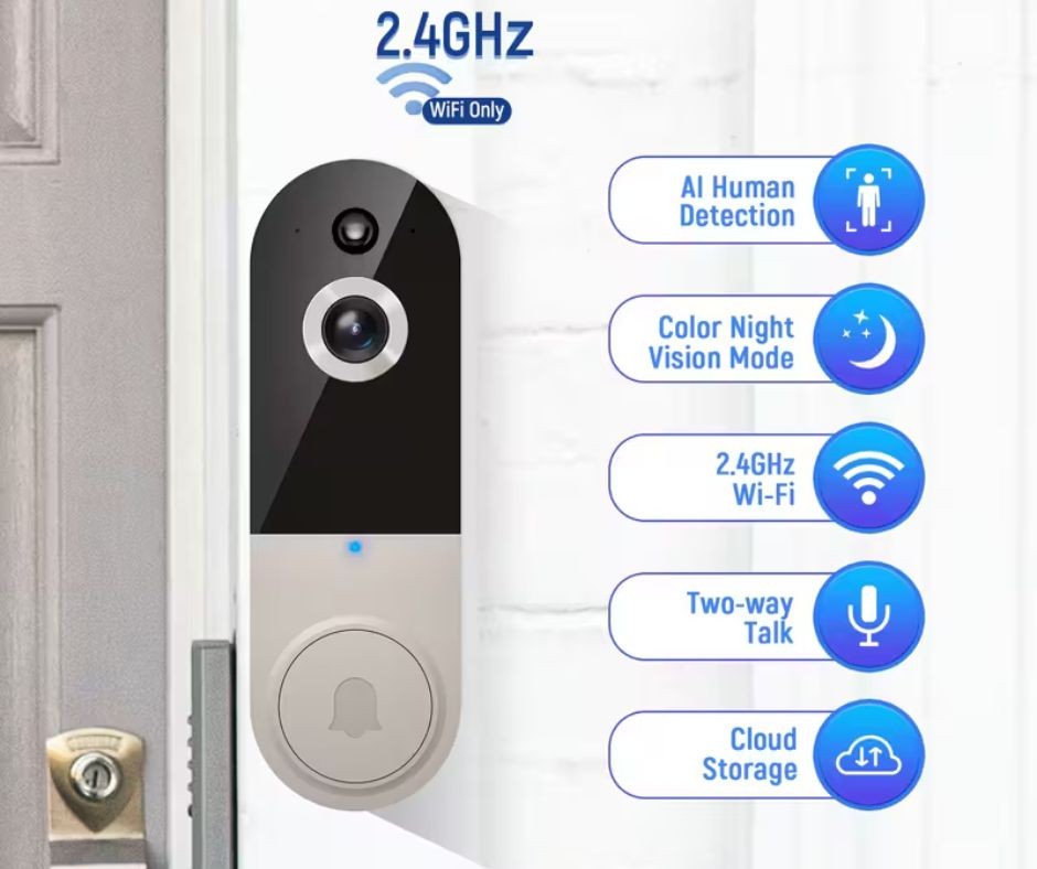 Smart video doorbell camera with night vision